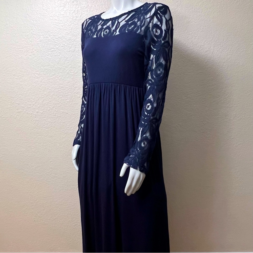 Pink Blush Navy Blue Lace Maxi Dress - Picture 6 of 16